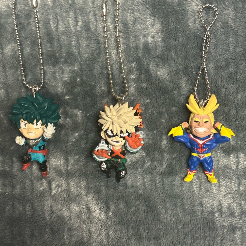 My Hero Academia 3 Keychain Figures 1 Inch Anime Characters EUC